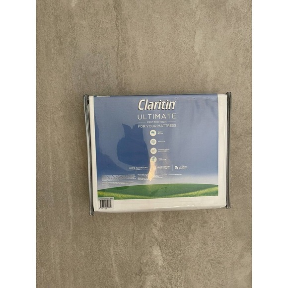 Claritin Ultimate 6 Sided Mattress Protector Twin White Cotton Allergen Barrier - Picture 10 of 11